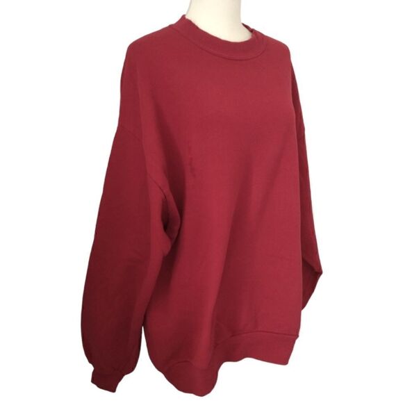Vintage 90s Jerzees Blank Sweatshirt Pullover 2X Red 2XL USA Mens Womens Fleece. - Picture 9 of 15